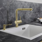 Blanco LINUS-S Pull-Out Kitchen Sink Mixer - Satin Gold - 526685
