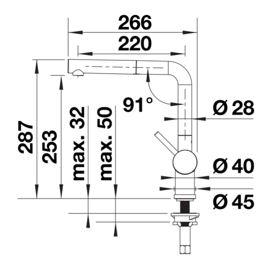 Blanco LINUS-S Pull-Out Kitchen Sink Mixer - PVD Steel - 526785