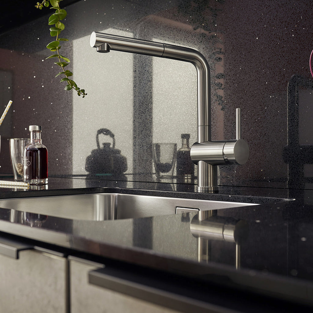 Blanco LINUS-S Pull-Out Kitchen Sink Mixer - Satin Dark Steel - 527734