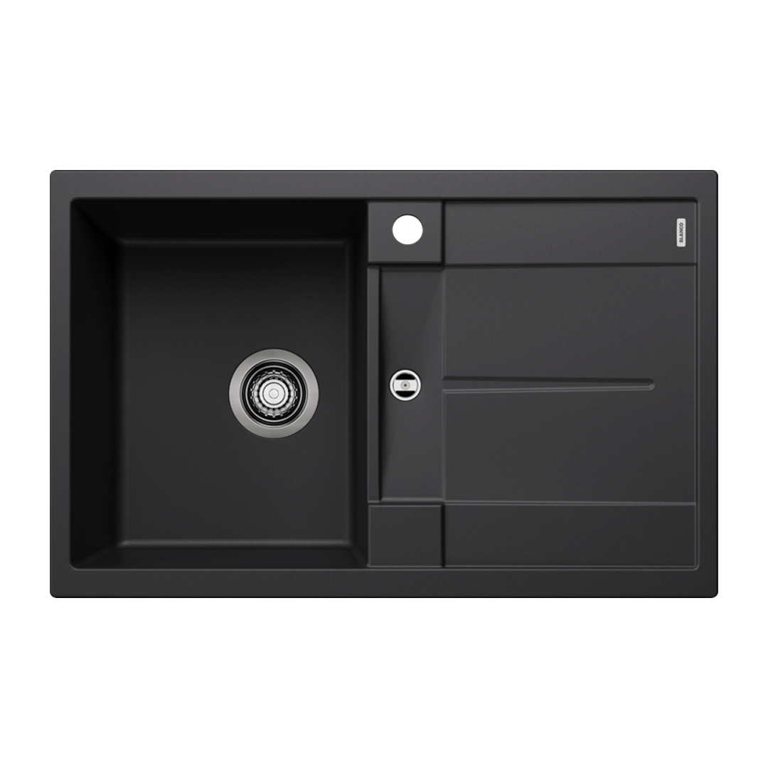 Blanco Metra 45 S Silgranit Left Hand Inset Kitchen Sink - Black 528042