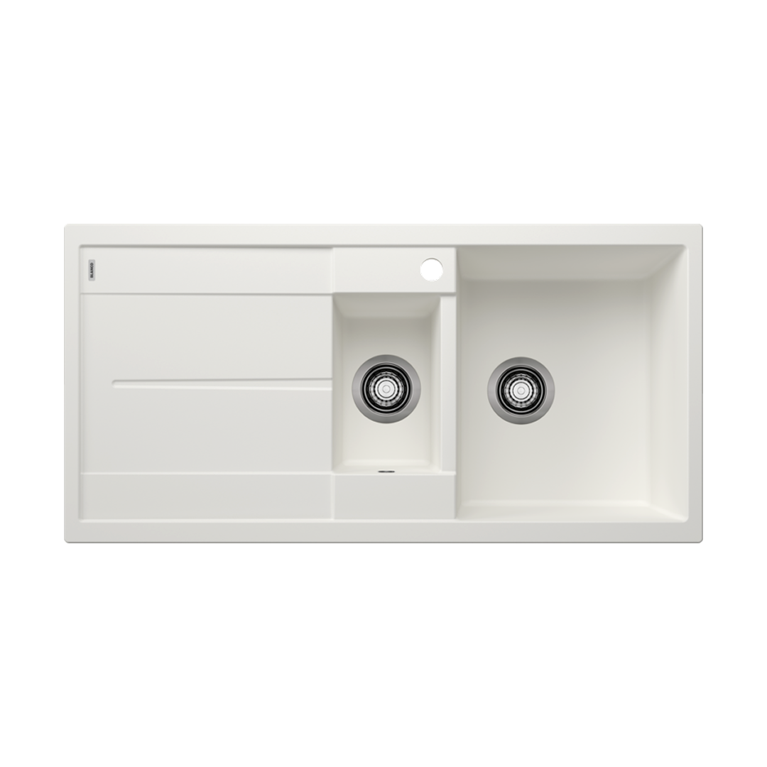 Blanco Metra 6 S Silgranit Right Hand Inset Kitchen Sink - White 528044