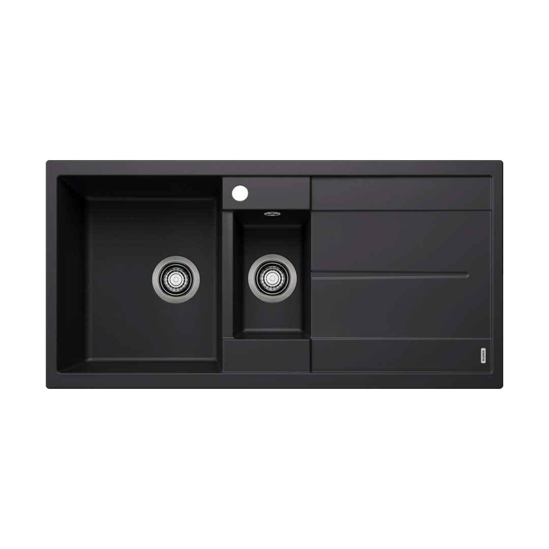 Blanco Metra 6 S Silgranit Left Hand Inset Kitchen Sink - Black 528048