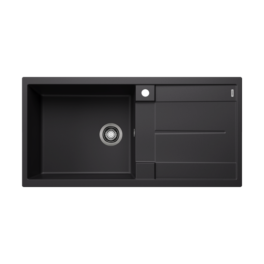 Blanco Metra XL 6 S Silgranit Left Hand Inset Kitchen Sink - Black 528054