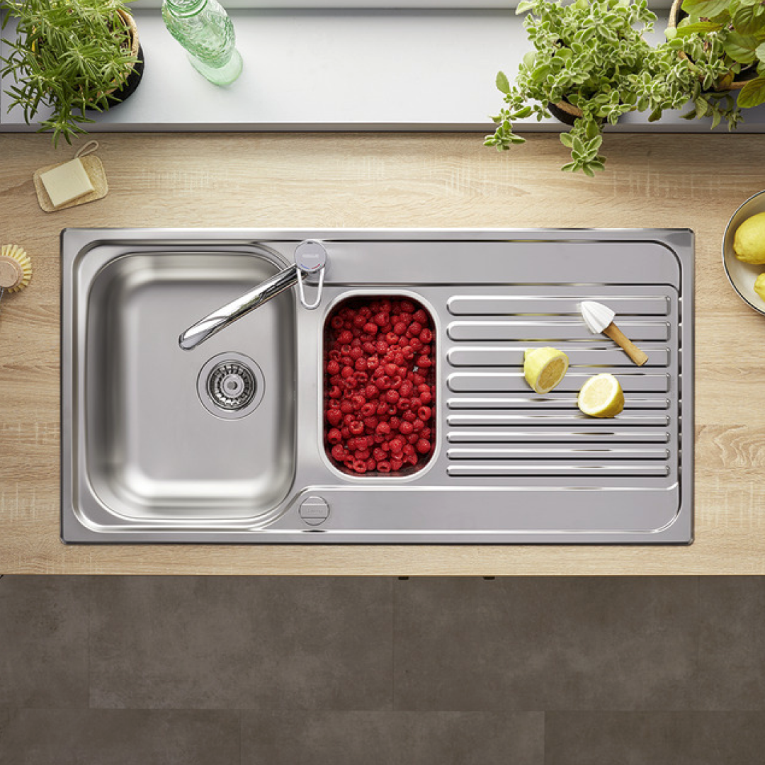 Blanco TIPO II 6S Topmount Kitchen Sink with Left Hand Bowl - Stainless Steel 1 Tap Hole 528225