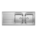 Blanco TIPO 8S Topmount Double Bowl Kitchen Sink with Right Hand Bowl - Stainless Steel 1 Tap Hole 528228