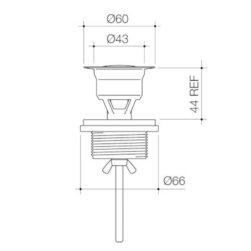 Caroma 40mm Pop-Up Plug and Waste - Brushed Nickel