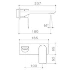 Caroma Urbane II 180mm Wall Basin/Bath Includes In-Wall Body - Matte Black - 99638B6A + 99635F