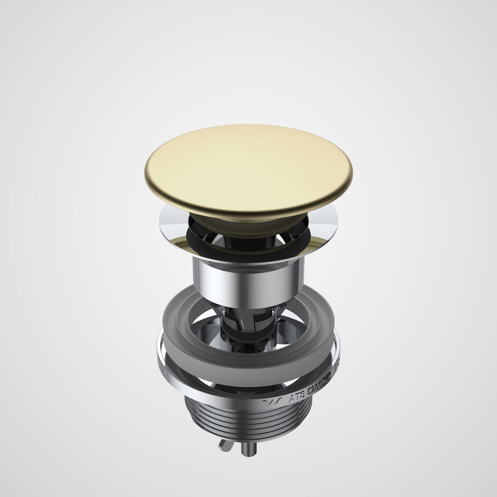 Caroma Urbane II Basin Dome Pop-Up Plug & Waste - Brushed Brass - 687330BB
