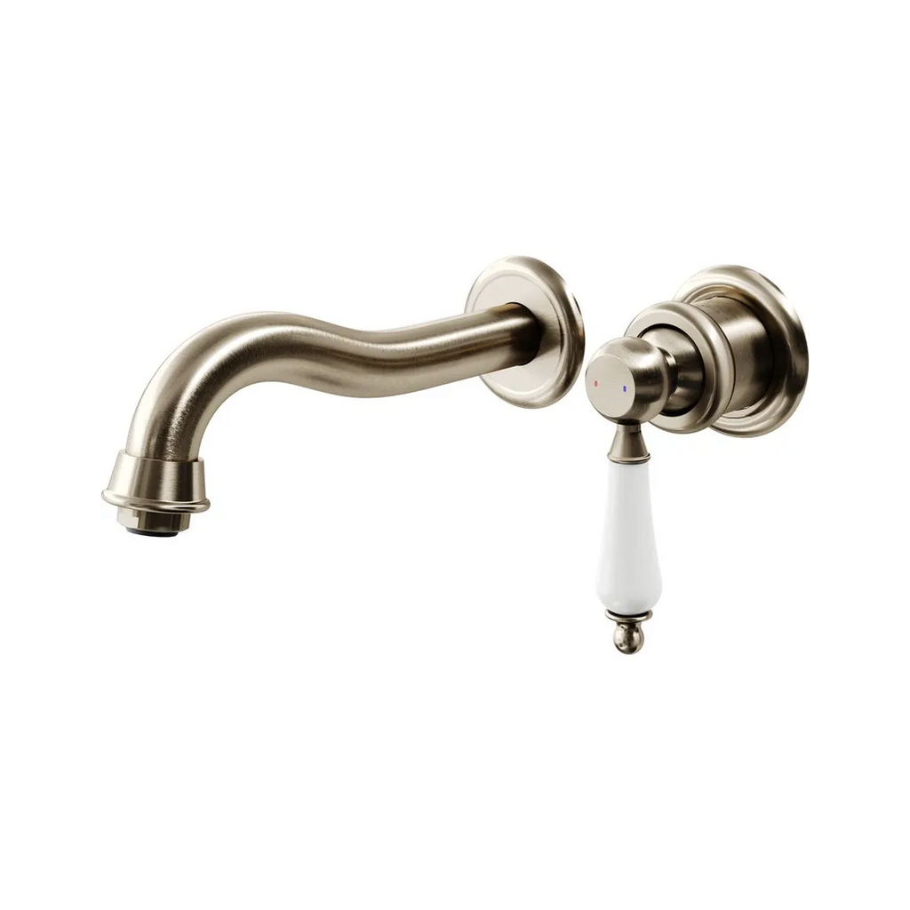 Villeroy & Boch Avia 2.0 Basin Wall Mixer Set (Includes In-Wall Body) - Brushed Nickel/Ceramic - T659780