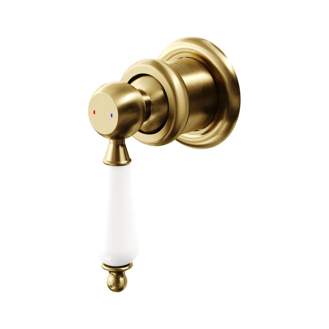Villeroy & Boch Avia 2.0 Wall Mixer (Includes In-Wall Body) - Brushed Gold/Ceramic - T655685