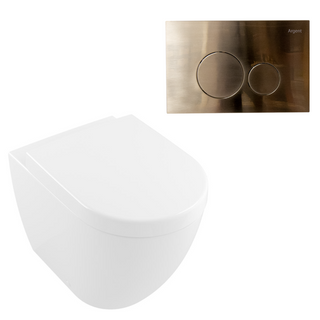 Villeroy & Boch Subway 2.0 DirectFlush Wall Faced Toilet Package - Argent IN38905 Cistern - Grace Brushed Nickel - 5602R101S4DB + IN38905 + F5020BN