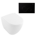 Villeroy & Boch Subway 2.0 DirectFlush Wall Faced Toilet Package - Argent IN38905 Cistern - Grace Matte Black - 5602R101S4DB + IN38905 + F5020MB