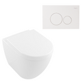 Villeroy & Boch Subway 2.0 DirectFlush Wall Faced Toilet Package - Argent IN38905 Cistern - Grace Matte White - 5602R101S4DB + IN38905 + F5020MW