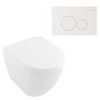 Villeroy & Boch Subway 2.0 DirectFlush Wall Faced Toilet Package - Argent IN38905 Cistern - Grace Matte White - 5602R101S4DB + IN38905 + F5020MW