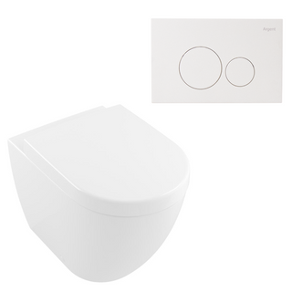Villeroy & Boch Subway 2.0 DirectFlush Wall Faced Toilet Package - Argent IN38905 Cistern - Grace Matte White - 5602R101S4DB + IN38905 + F5020MW