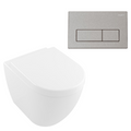 Villeroy & Boch Subway 2.0 DirectFlush Wall Faced Toilet Package - Argent IN38905 Cistern - Kubic Brushed Nickel - 5602R101S4DB + IN38905 + IN38785BN