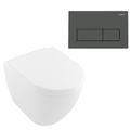 Villeroy & Boch Subway 2.0 DirectFlush Wall Faced Toilet Package - Argent IN38905 Cistern - Kubic Gun Metal - 5602R101S4DB + IN38905 + IN38785GM