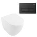 Villeroy & Boch Subway 2.0 DirectFlush Wall Faced Toilet Package - Argent IN38905 Cistern - Kubic Matte Black - 5602R101S4DB + IN38905 + IN38785MB