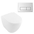 Villeroy & Boch Subway 2.0 DirectFlush Wall Faced Toilet Package - Argent IN38905 Cistern - Kubic Chrome - 5602R101S4DB + IN38905 + IN38785
