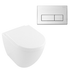 Villeroy & Boch Subway 2.0 DirectFlush Wall Faced Toilet Package - Argent IN38905 Cistern - No Flush Plate - 5602R101S4DB + IN38905