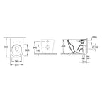 Villeroy & Boch Subway 2.0 DirectFlush Wall Faced Toilet Package - Argent IN38905 Cistern - Grace Brushed Gold - 5602R101S4DB + IN38905 + F5020BG