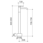Caroma Liano II Freestanding Bath Filler - Gun Metal - 96378GM