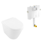 Villeroy & Boch Architectura 2.0 DirectFlush Wall Faced Toilet includes Villeroy & Boch Cistern Package - No Flush Plate (Pan & Cistern Only) Button - 5690R101S4DB + 92233300