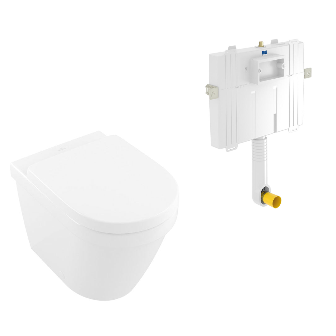 Villeroy & Boch Architectura 2.0 DirectFlush Wall Faced Toilet includes Villeroy & Boch Cistern Package - No Flush Plate (Pan & Cistern Only) Button - 5690R101S4DB + 92233300