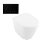 Villeroy & Boch Architectura 2.0 DirectFlush Wall Faced Toilet incl/Argent Cistern Package - Round Grace Matte Black - 5690R101S4DB + IN38905 + F5020MB