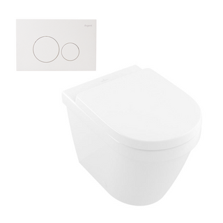 Villeroy & Boch Architectura 2.0 DirectFlush Wall Faced Toilet incl/Argent Cistern Package - Round Grace Matte White - 5690R101S4DB + IN38905 + F5020MW