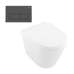 Villeroy & Boch Architectura 2.0 DirectFlush Wall Faced Toilet incl/Argent Cistern Package - Rec Kubic Gun Metal - 5690R101S4DB + IN38905 + IN38785GM