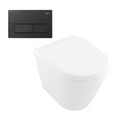 Villeroy & Boch Architectura 2.0 DirectFlush Wall Faced Toilet incl/Argent Cistern Package - Rec Kubic Matte Black - 5690R101S4DB + IN38905 + IN38785MB