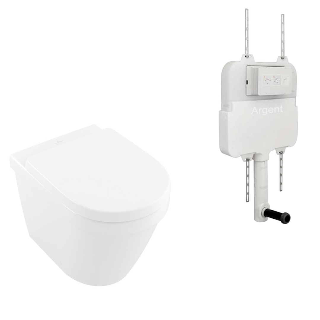Villeroy & Boch Architectura 2.0 DirectFlush Wall Faced Toilet incl/Argent Cistern Package - Rec Kubic Chrome - 5690R101S4DB + IN38905 + IN38785CHR