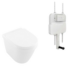 Villeroy & Boch Architectura 2.0 DirectFlush Wall Faced Toilet incl/Argent Cistern Package - Round Grace Chrome - 5690R101S4DB + IN38905 + F5020CHR