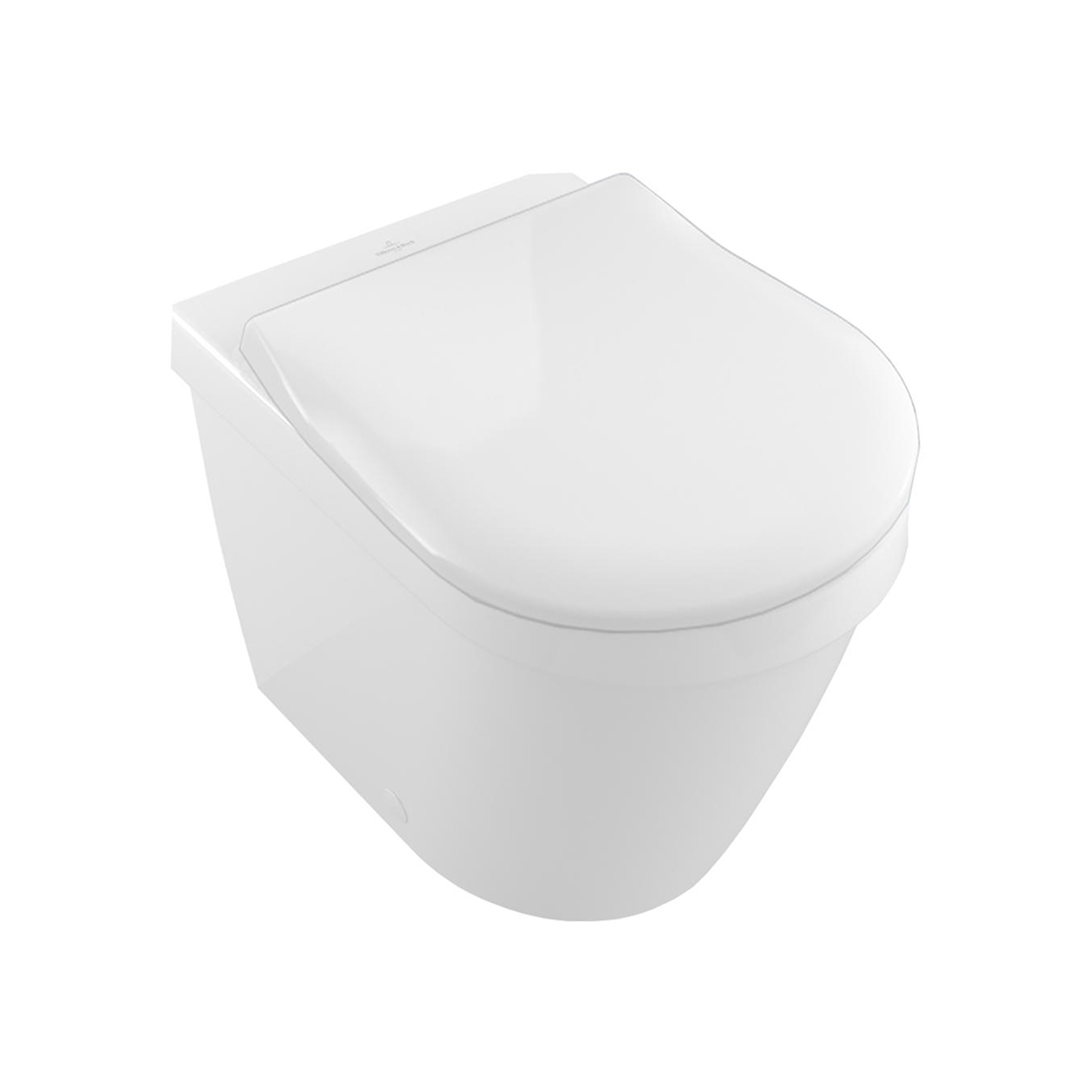 Villeroy & Boch Architectura 2.0 DirectFlush Wall Faced Toilet w/ CeramicPlus & Slim Seat (S & P Trap) - Alpine White - 5690R1R1L4DB