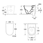 Villeroy & Boch Architectura 2.0 DirectFlush Wall Faced Toilet w/ CeramicPlus & Slim Seat (S & P Trap) - Alpine White - 5690R1R1L4DB