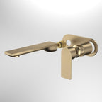 Caroma Urbane II 180mm Wall Basin / Bath Includes Body - Round Cover Plate - LF Brushed Brass - 99637BB6AF + 99635F