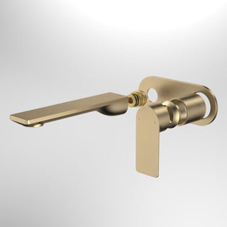 Caroma Urbane II 180mm Wall Basin / Bath Includes Body - Round Cover Plate - LF Brushed Brass - 99637BB6AF + 99635F