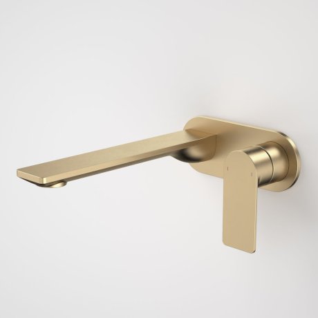 Caroma Urbane II 220mm Wall Basin / Bath Mixer LF - Brushed Brass - 99641BB6AF