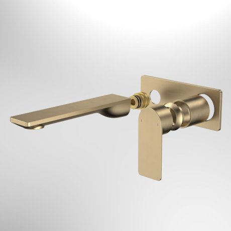 Caroma Urbane II 180mm Rec Wall Basin / Bath Includes In-Wall Body LF - Brushed Brass - 99638BB6AF + 99635F