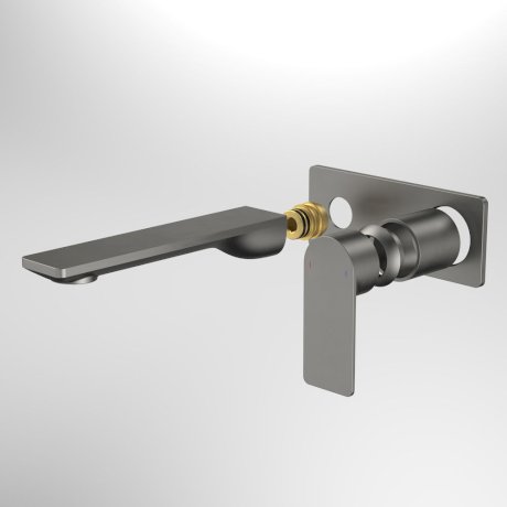 Caroma Urbane II 180mm Rec Wall Basin/Bath Includes In-Wall Body LF - Gun Metal - 99638GM6AF + 99635F