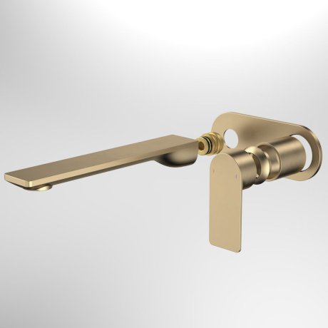 Caroma Urbane II 220mm Wall Basin / Bath Includes In-Wall Body LF - Brushed Brass - 99645BB6AF + 99635F