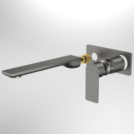 Caroma Urbane II 220mm Rec Wall Basin / Bath Includes In-Wall Body LF -  Gun Metal - 99646GM6AF + 99635F