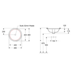 Villeroy & Boch Architectura 2.0 400 Round Undermount Basin Includes Overflow - Alpine White 5A754501
