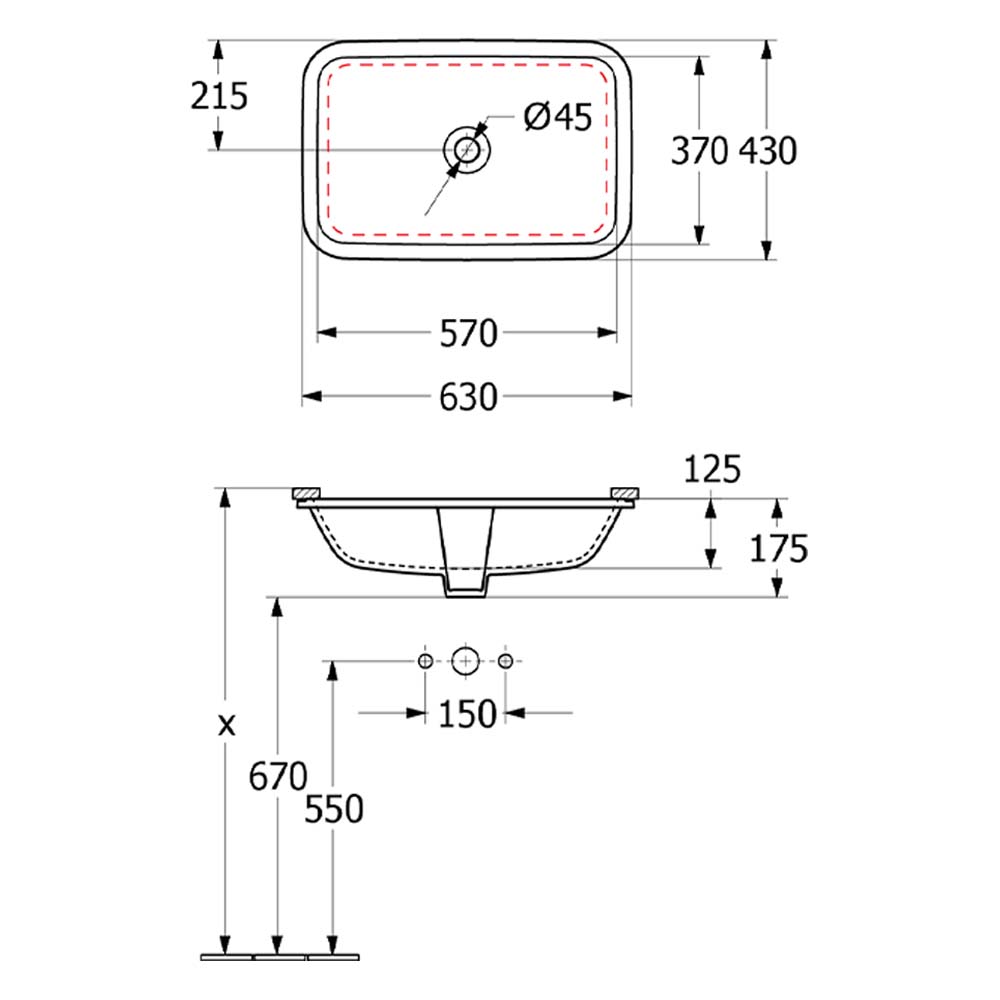 Villeroy & Boch Architectura 2.0 570 Rectangular - Alpine White - 5A776001