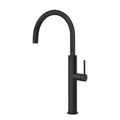 Gessi 316 Smooth Gooseneck Swivel Sink Mixer - Matte Black - 60016#299