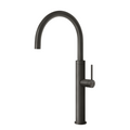 Gessi 316 Smooth Gooseneck Swivel Sink Mixer - Brushed Black - 60016#707