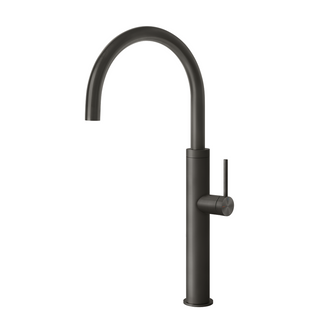 Gessi 316 Smooth Gooseneck Swivel Sink Mixer - Brushed Black - 60016#707
