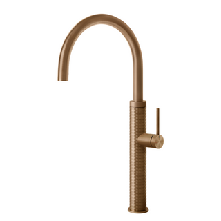 Gessi 316 Meccanica Gooseneck Swivel Sink Mixer - Warm Bronze - 60018#726
