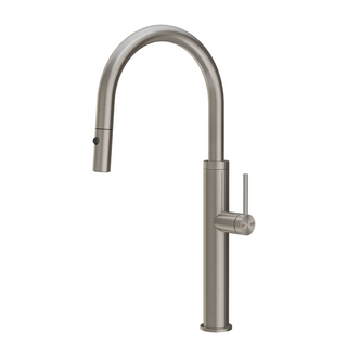 Gessi 316 Smooth Gooseneck Pull Out Spray Sink Mixer - Stainless Steel - 60022#239